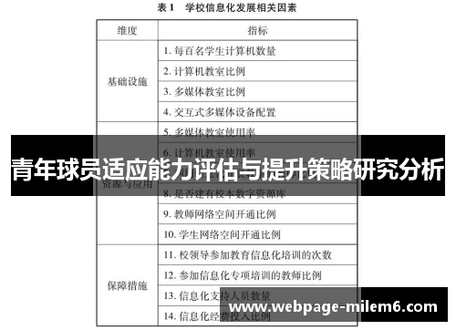 青年球员适应能力评估与提升策略研究分析