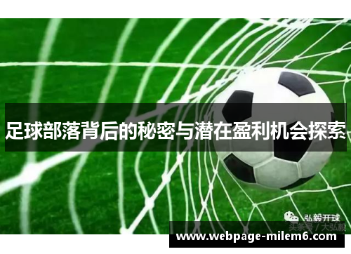 足球部落背后的秘密与潜在盈利机会探索